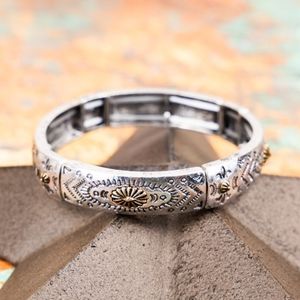 HAVASU FALLS BURNISHED SILVERTONE STRETCH BRACELET